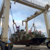 Плановое обслуживание патрульного  катера  ВМФ  охраны Водного района НВМБ  на территории судоремонтной верфи Алексино порт Марина Shipyard